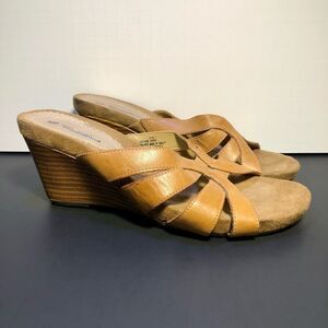 Womens THOM MCAN Tan Wedge Sandals / Size 8.5
